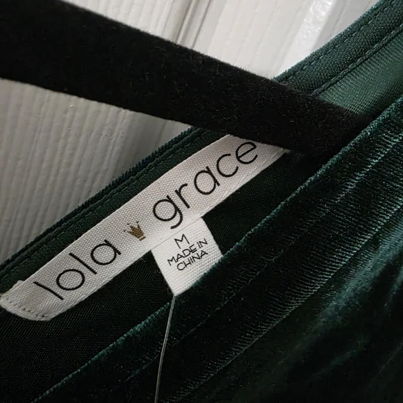 Lola Grace Velvet Bodysuit - Deep Green - Picture 3 of 9